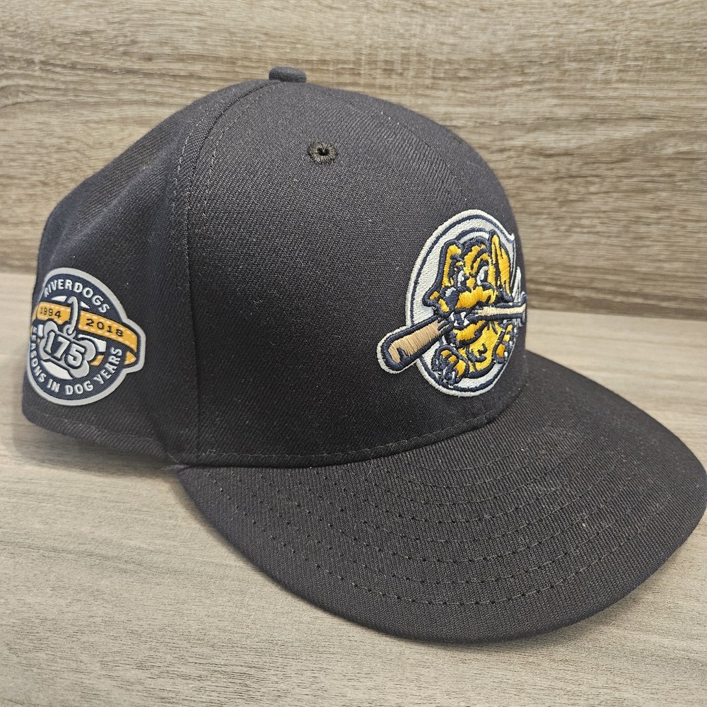 New Era 59 Charleston River dogs MiLB Fitted Hat Cap Size 8 Navy 175 Seasons